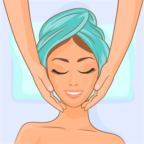 young woman  spa massage treatment  vector art  vecteezy