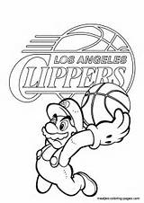 Coloring Pages Clippers Angeles Los Nba Mario Super Browser Window Print sketch template