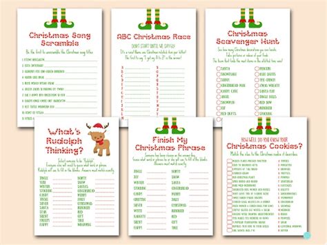 christmas party games activity pack printabell express