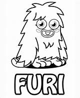 Moshi Monsters Coloring Pages Monster Furi Colouring Printable Template sketch template