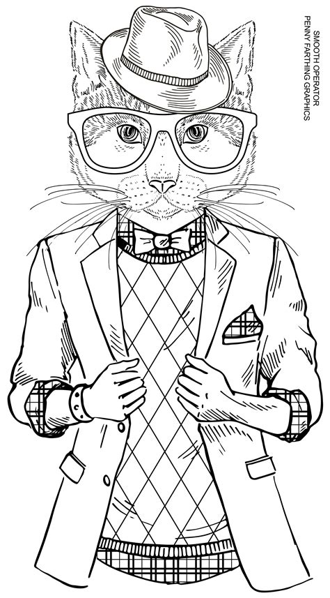 Cat From “smooth Operator” Cool Coloring Pages Cat