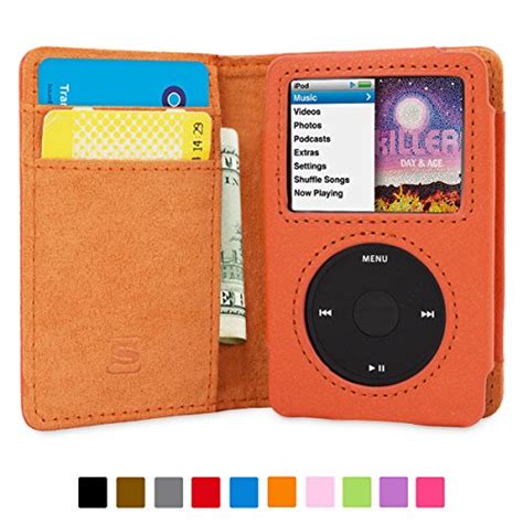 buy ipod classic case snugg orange leather flip case card slots executive apple ipod classic