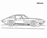 Corvette Coloring Pages 1963 Cars Color Stingray Choose Board sketch template