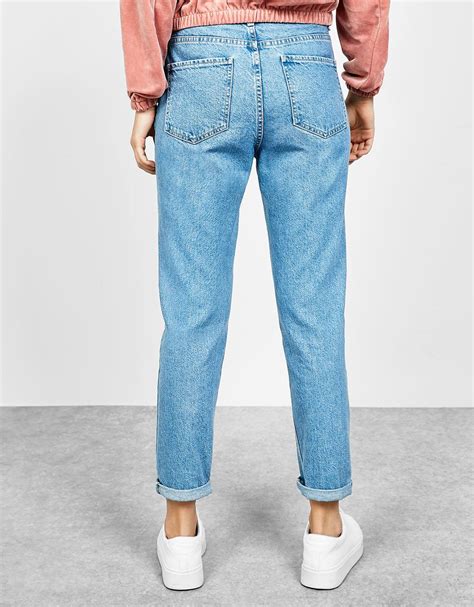 mom fit jeans hight waist discover     items  bershka   products