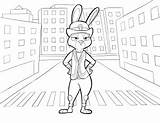 Zootopia Coloring Kids Pages Color Hopps Judy Printable Incredible Street Print sketch template