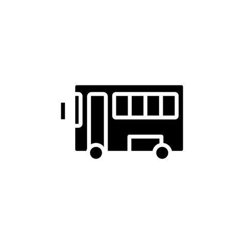 bus autobus public transportation solid icon vector illustration logo template suitable