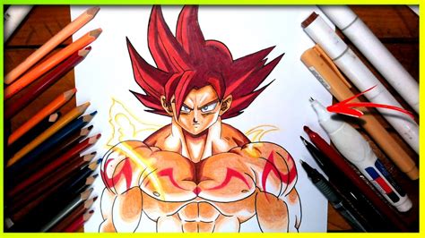 Como Desenhar O Goku Ssj God Musculoso How To Draw Goku God Youtube