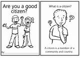 Good Citizen Citizenship Coloring Kindergarten Book School Studies Social Worksheets Printable Grade 1st 3rd First Activities Books Communities Print Resoure sketch template