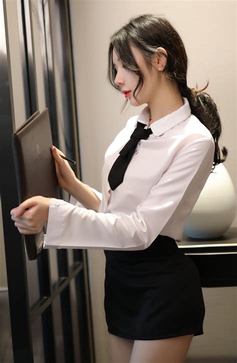 secretary uniform temptation roll play woman girls blouse skirt tie