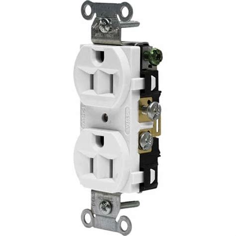 hubbell wiring device kellems   nema   commercial grade white straight blade duplex
