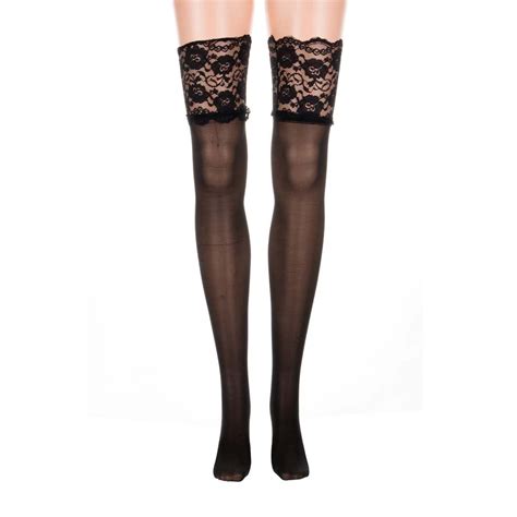 fashion lace sexy stocking womens lace top stay up over knee thigh high