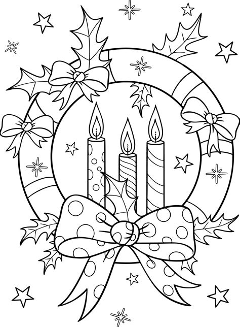 christmas decoration coloring page  vector art  vecteezy