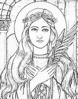 Philomena Cecilia Filomena Colorir Saints Colouring Immaculata Helvetia Santos sketch template