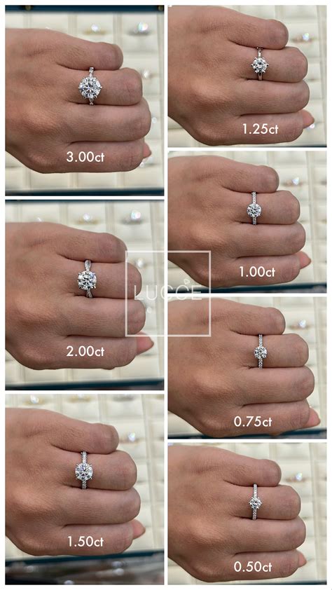 engagement ring carat size guide lucce
