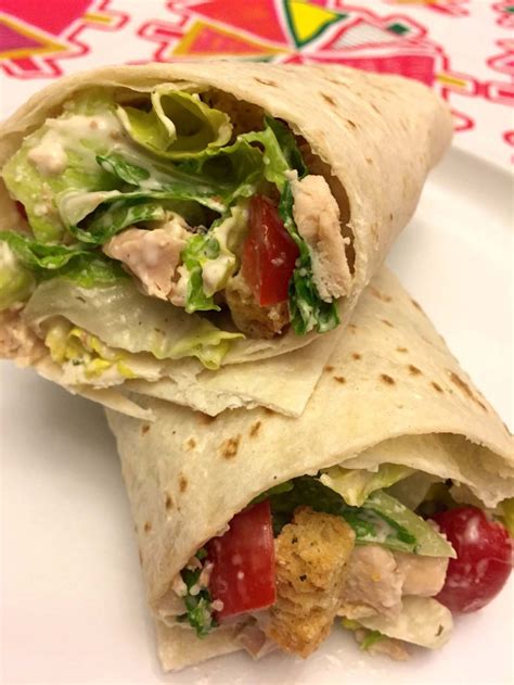 easy healthy chicken ceasar salad wraps recipe melanie cooks