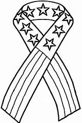Coloring Ribbon Awareness Library Clipart Patriots sketch template