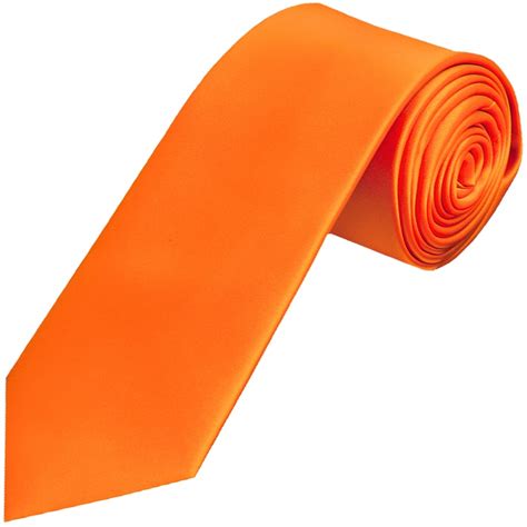plain orange classic satin tie