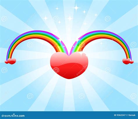 love rainbows stock vector illustration  vintage light