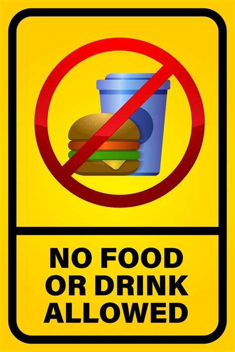 food  drink allowed sign vector design template  warning   eating  drinking