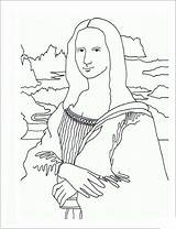 Mona Coloring Colorear Joconde Coloringpagesonly Vinci Gioconda sketch template