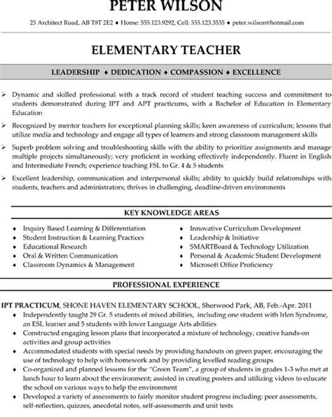 elementary teacher resume sample teaching pinterest