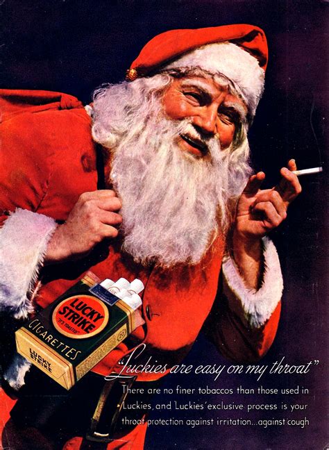 cigarettes  santa vintage tobacco christmas advertising flashbak