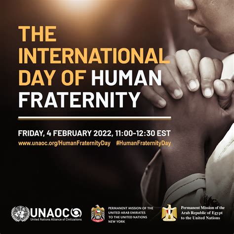 international day  human fraternity unaoc