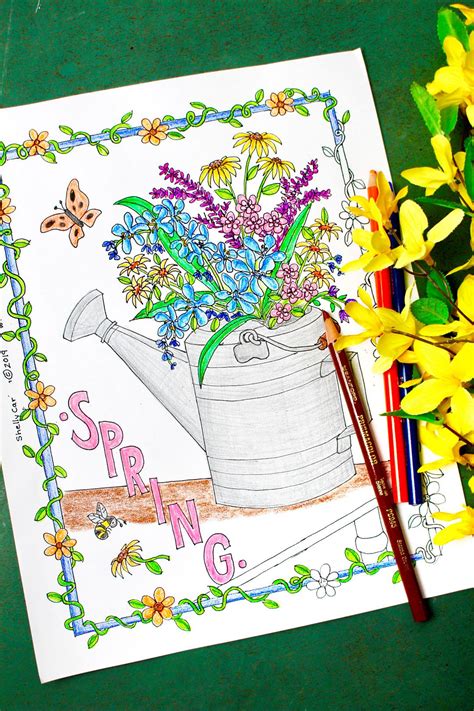 beautiful  spring flowers coloring page   nanas