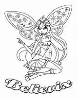 Winx Coloring Pages Believix Winks Printable Comments sketch template
