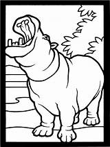 Coloring Pages Hippopotamus Hippo Printable Atozkidsstuff Yawning Color Kids Mouth sketch template