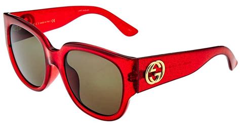 Gucci Women S Gg0142sa 55mm Sunglasses In Red Red Brown Red Lyst
