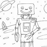 Robot Space Coloring Pages Colouring Robots Grid Print Getdrawings Color Kids Printable Template Inventions Nutty Getcolorings sketch template