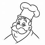 Chef Coloring Cartoon Cook Culinary Illustration Character Pages Isolated Printable Portrait Dreamstime Illustrations sketch template