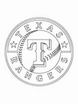 Coloring Mlb Pages Rangers Texas Logo sketch template