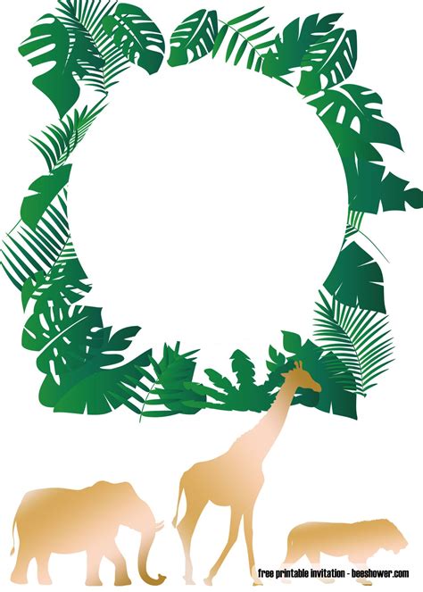 nice  printable jungle baby shower invitations templates jungle