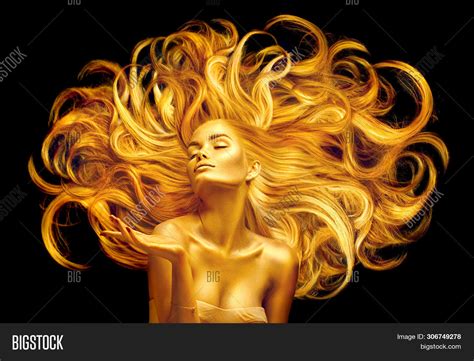 gold woman beauty image photo  trial bigstock