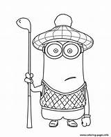 Minions Coloring Pages Golf Despicable Minion Kids Printable Kevin Print Color Colouring Wearing Omalovánky Book Movie Sheets Disney Sheet Stämplar sketch template