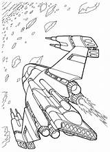 Coloring Spaceship sketch template