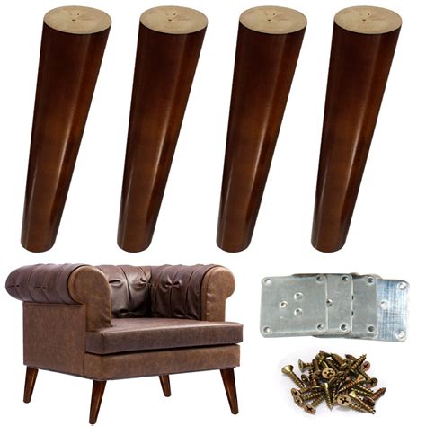 wood sofa legs   pack   walnut finished furniture