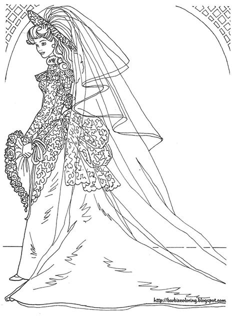 barbie coloring pages barbie wedding dress coloring pages wedding