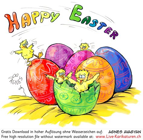 ostern happy easter kueken bunt wwwlive karikaturench