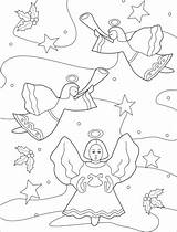 Coloring Christmas Angels Pages Printable Categories sketch template