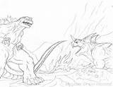 Godzilla Coloring Baragon Muto Almightyrayzilla Favourites sketch template