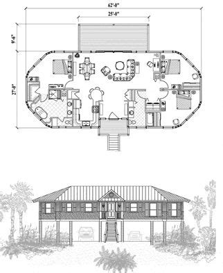piling house plans beach house plans house plans  craftsman house plans