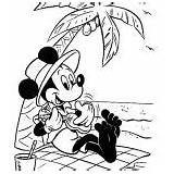 Mickey Mouse Playing Coloring Golf Guitar Beach sketch template