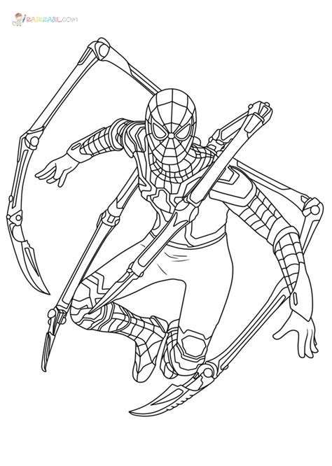 iron spider man coloring pages coloring home