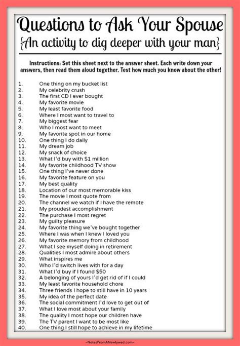 questions to ask your spouse what other questions would you add to this list marriage