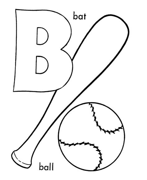 bat  ball abc coloring pages abc coloring letter  coloring pages