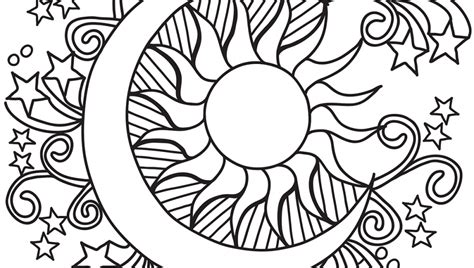 coloring pages  adults sun moon coloring pages