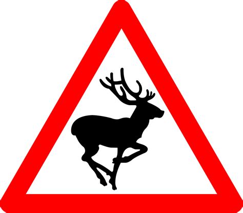 clipart deer traffic sign